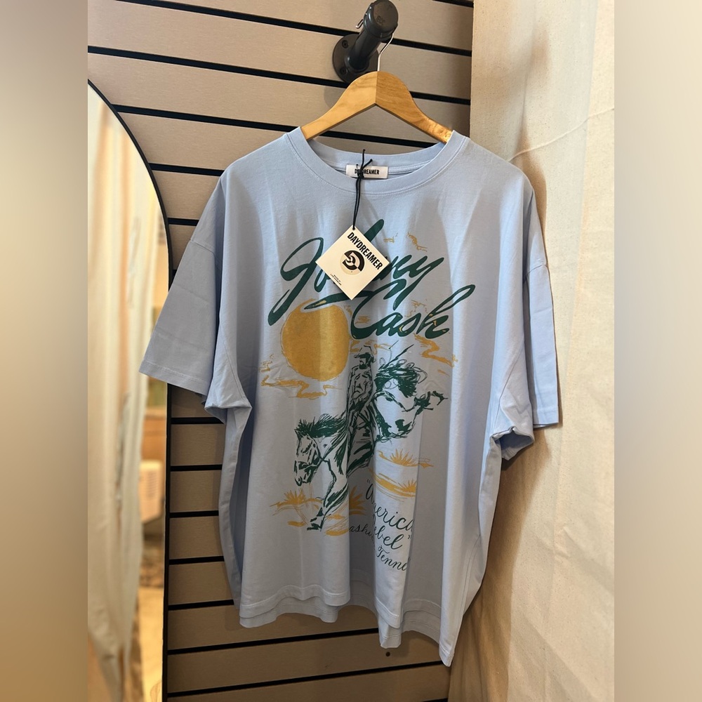 Daydreamer Johnny Cash American Rebel One Size Tee Blue NWT